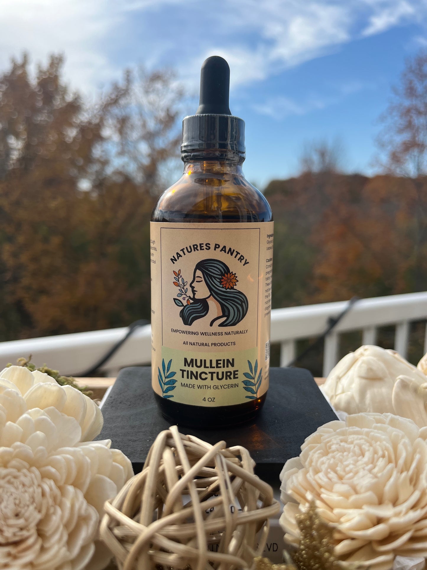 Organic Mullein Tincture made with Glycerin (4oz)